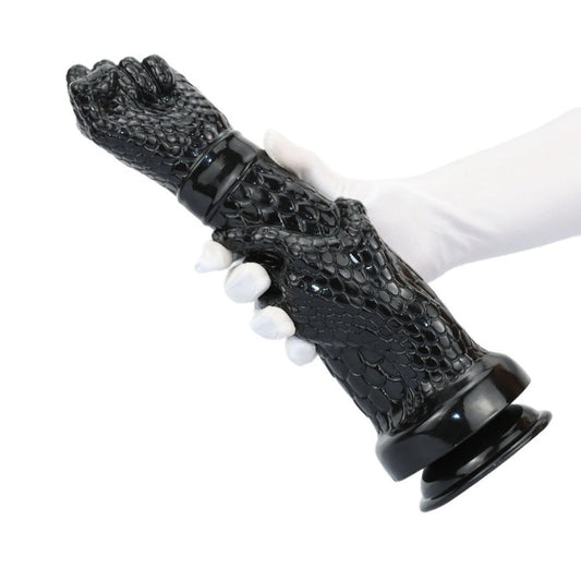 Black Silicone Arm Fantasy Fist Dildo – Expanding Stimulating Vaginal Climax Toy for Women