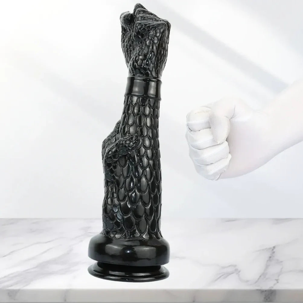Black Silicone Arm Fantasy Fist Dildo – Expanding Stimulating Vaginal Climax Toy for Women