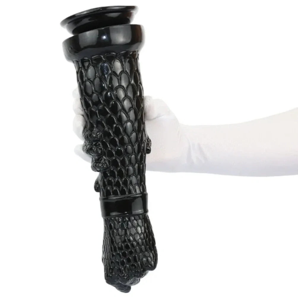 Black Silicone Arm Fantasy Fist Dildo – Expanding Stimulating Vaginal Climax Toy for Women