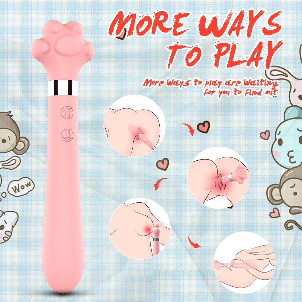 Cute Cat Paw 7 Flapping Clitoral G Spot Vibrator