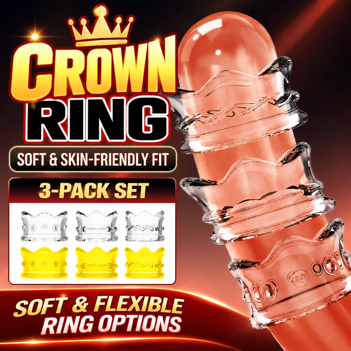 Royal Crown Cock Ring – Crown Design Silicone Penis Ring