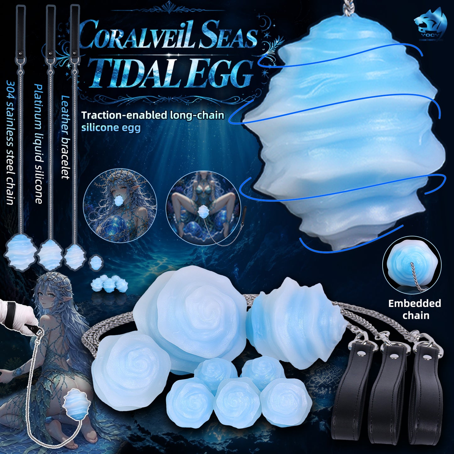 Tideborn  Fantasy Silicone Egg with Pull Chain