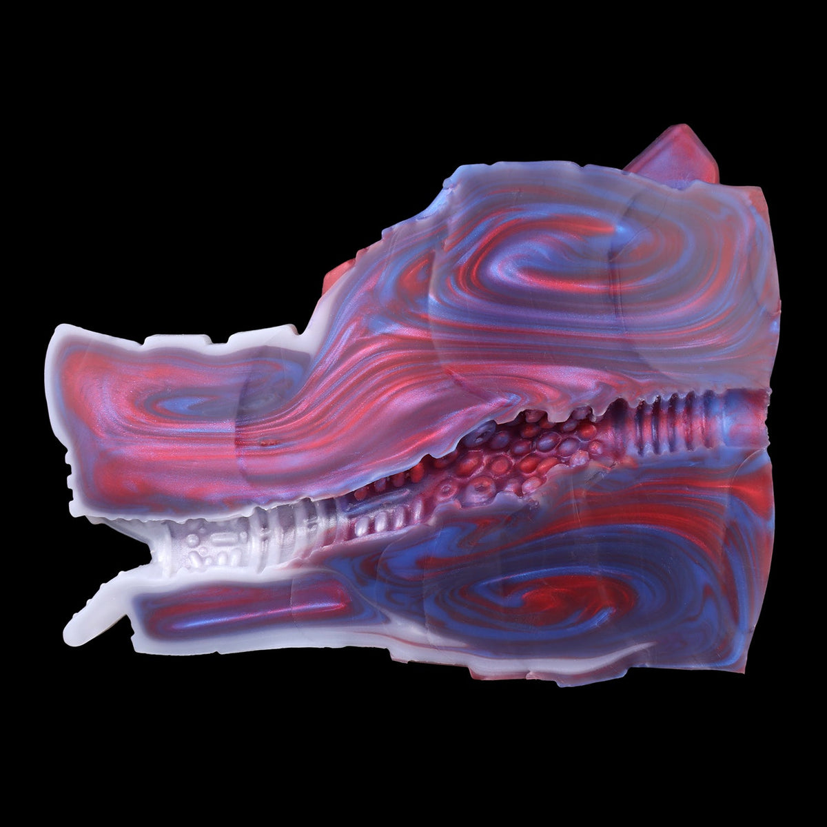 Cyber-Beast Mech Wolf Fantasy Stroker – Liquid Silicone Sex Dolls Masturbation Device with Textured Canal & Tongue Action