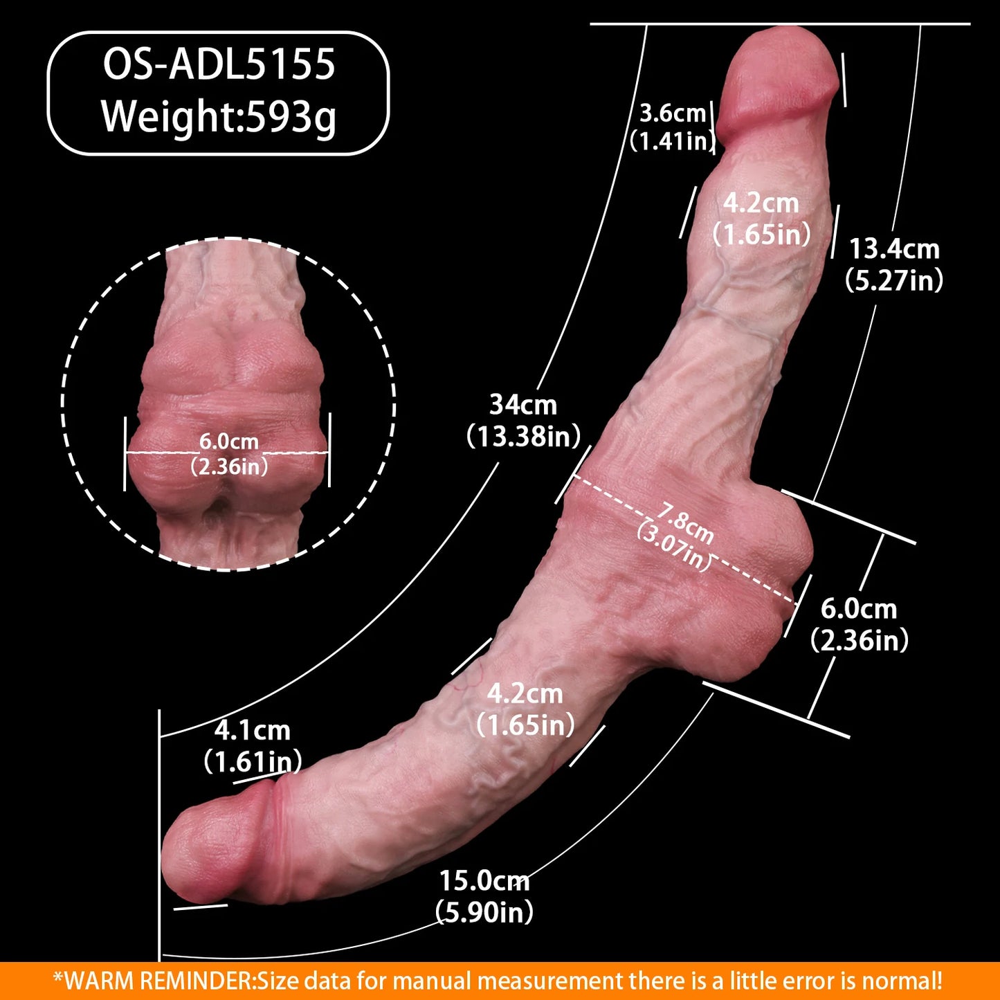 ANESIDORA  Realistic Flexible Double-Ended Dildo