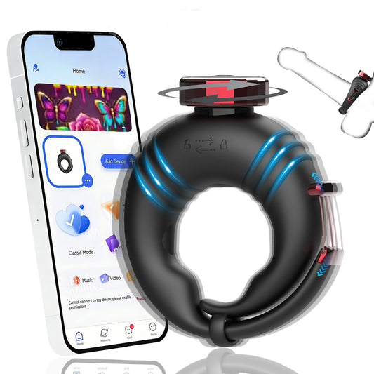 Adjustable App-Controlled Vibrating Cock Ring