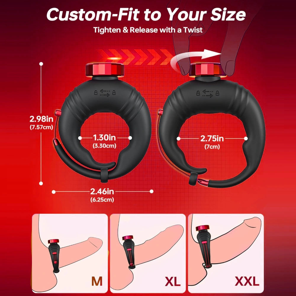 Adjustable App-Controlled Vibrating Cock Ring