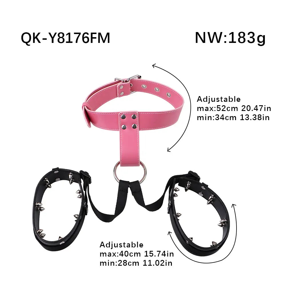 Adjustable BDSM Leather Bondage Harness