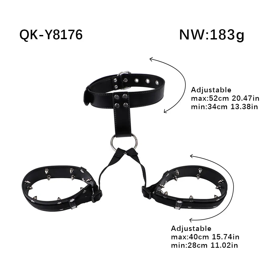 Adjustable BDSM Leather Bondage Harness