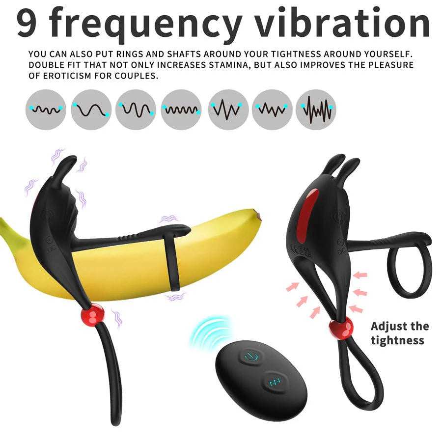 Adjustable Penis Ring With Rabbit Vibrator