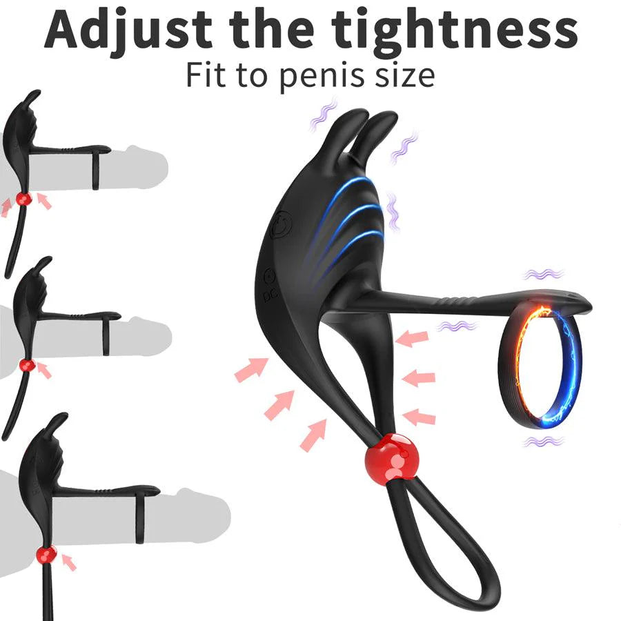 Adjustable Penis Ring With Rabbit Vibrator