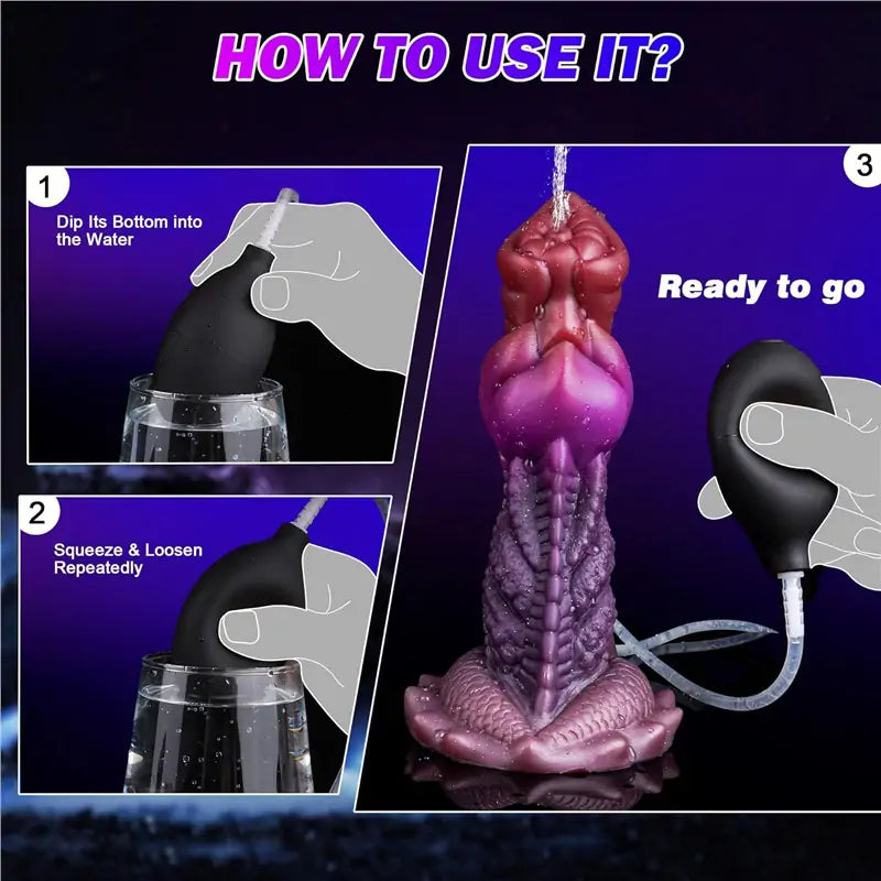 Alien Dog Knot Squirting Dildo 6 Inches