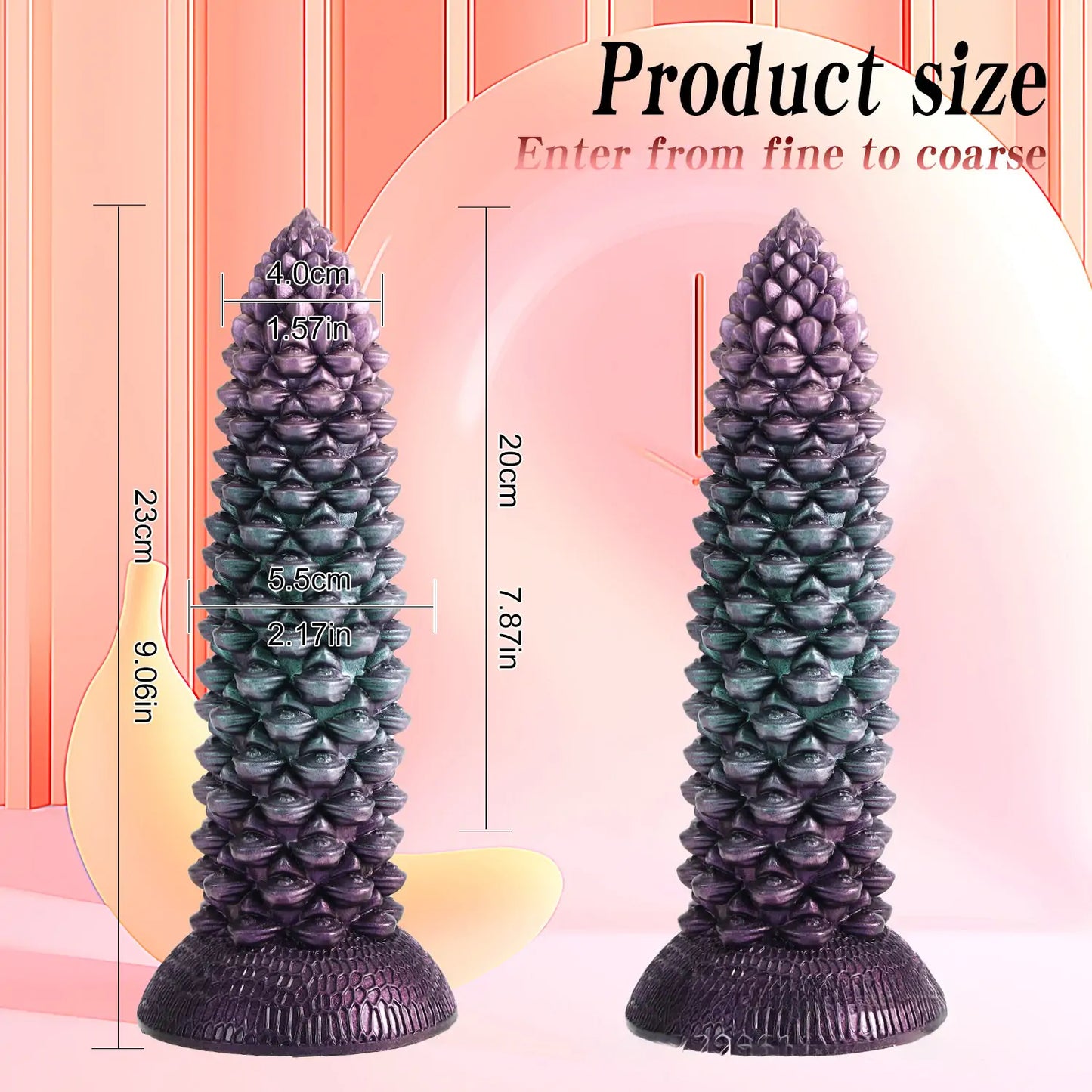 Alien Pinecone-Shaped Spiked Dildo 9 Inches