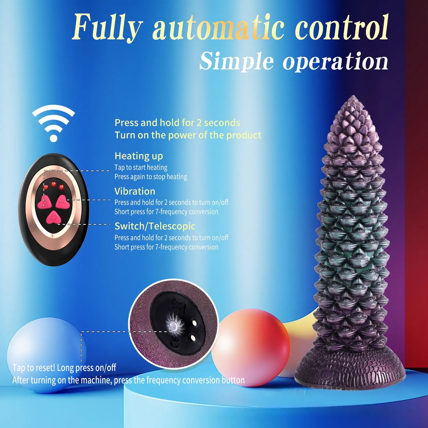 Alien Pinecone-Shaped Spiked Dildo 9 Inches