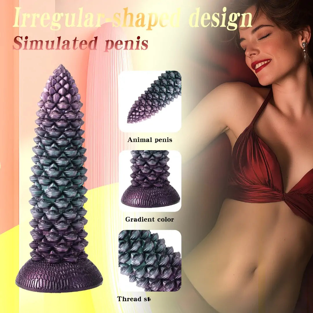 Alien Pinecone-Shaped Spiked Dildo 9 Inches