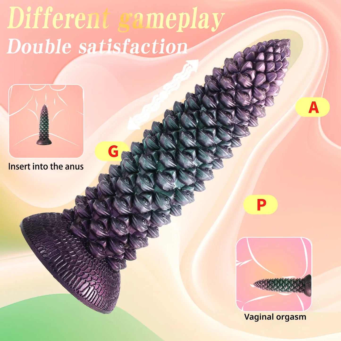 Alien Pinecone-Shaped Spiked Dildo 9 Inches