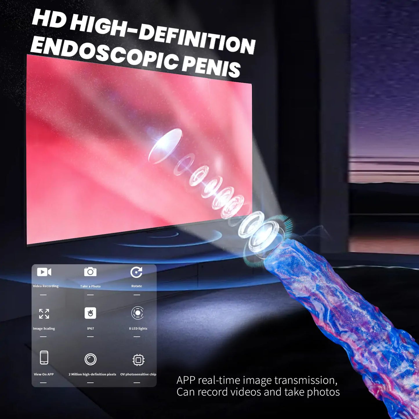Alien Skull Endoscope Dildo with Suction Cup