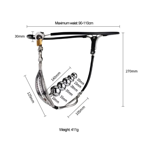 Anal Locking Plugs Stainless Steel for Women