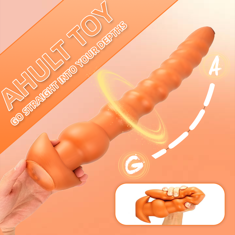 Cracker - Silicone Butt Plug - Deep Anal Sex Toy - Ribbed Anal Dildo - 3 Sizes