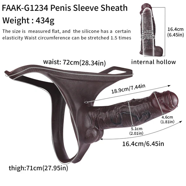 Anesidora Big Black Cock Hollow Dildo Pants