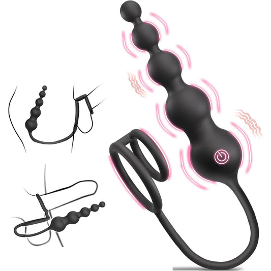 Anesidora Prostate Anal Beads - Double Loop Cock Ring