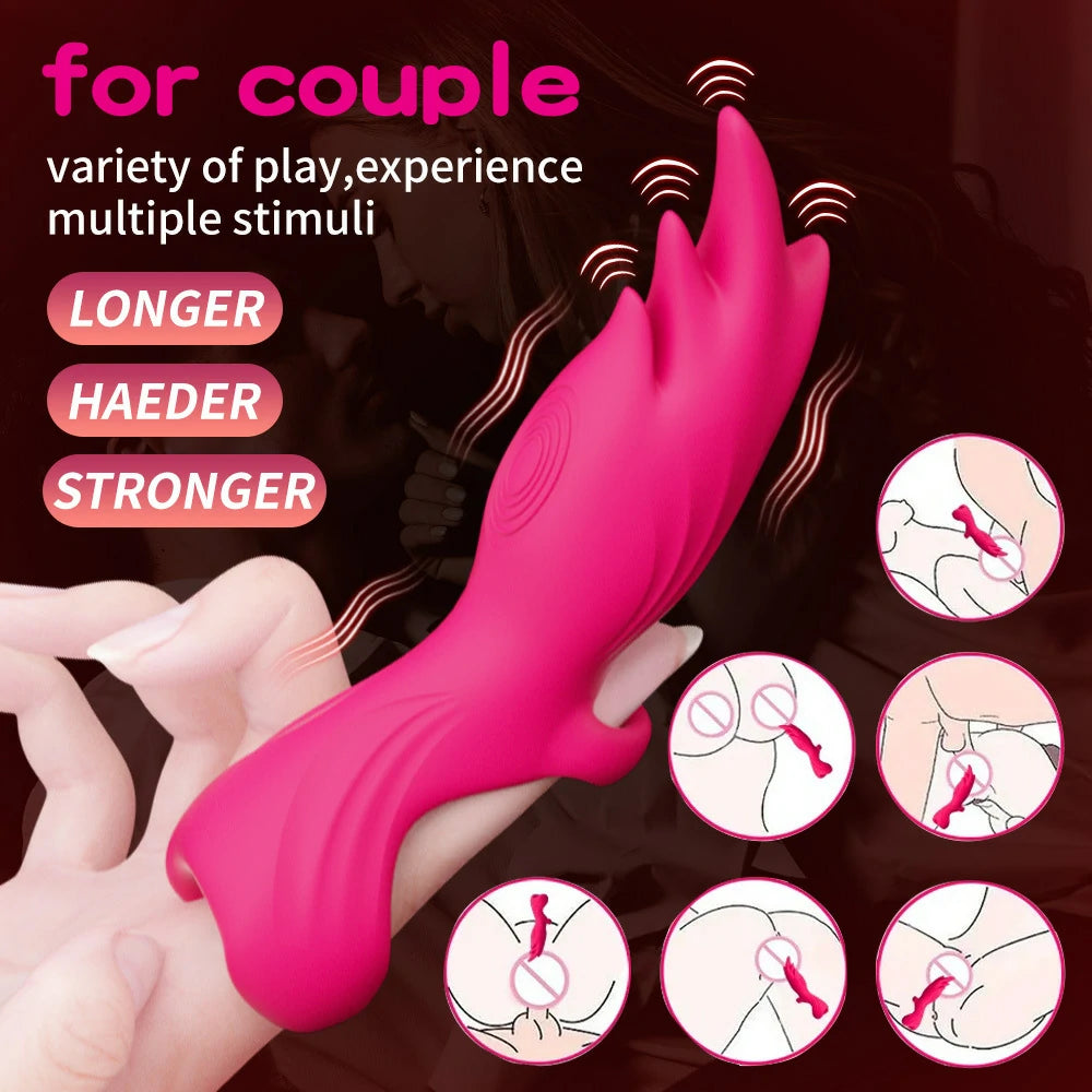 Angel Wings – Finger-Shaped Clitoral Vibrator with 12 Modes