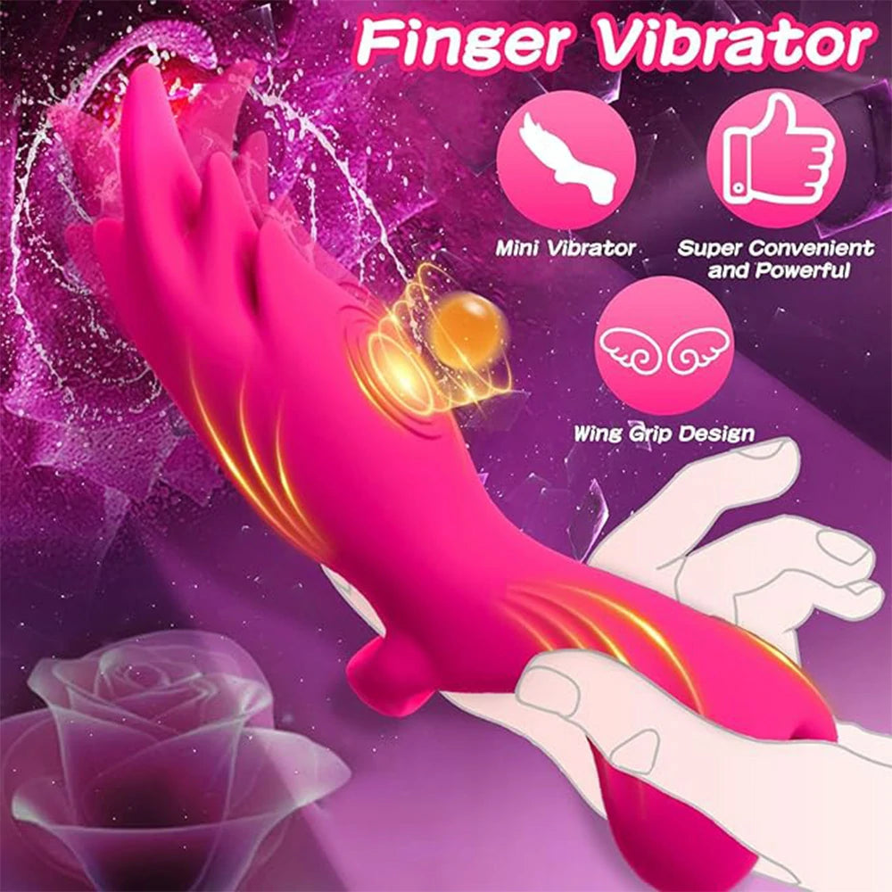 Angel Wings – Finger-Shaped Clitoral Vibrator with 12 Modes