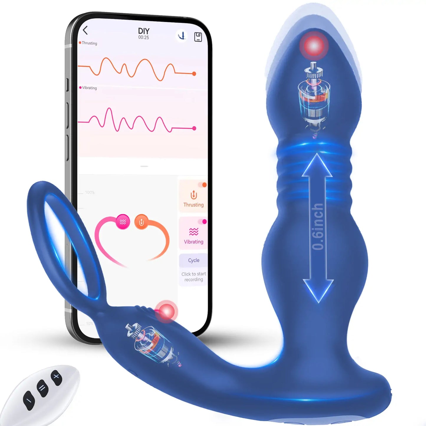 App-Controlled Thrusting Prostate Massager