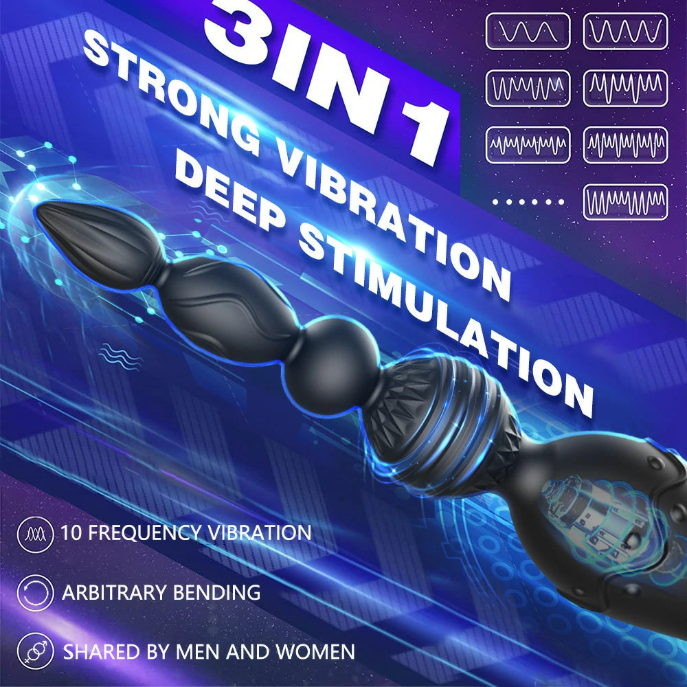 App & Remote Controlled Vibrating Anal Beads with Ball Vibration