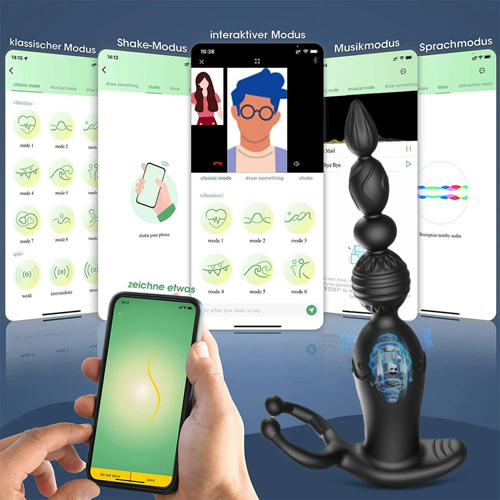App & Remote Controlled Vibrating Anal Beads with Ball Vibration