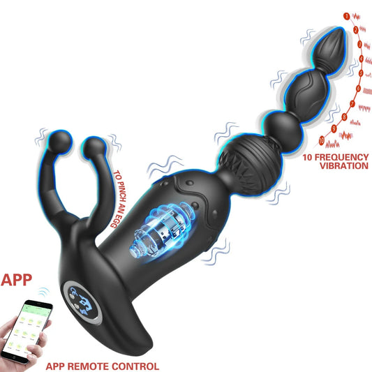 App & Remote Controlled Vibrating Anal Beads with Ball Vibration