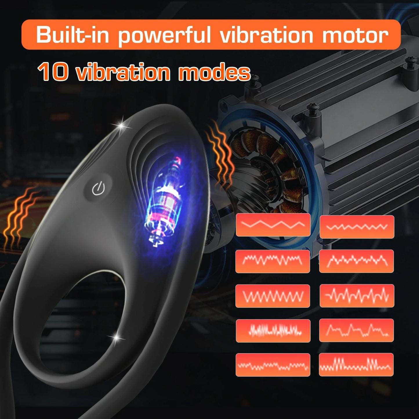 Arrow-Head Dual Ring Vibrating Cock Ring & Stamina Trainer