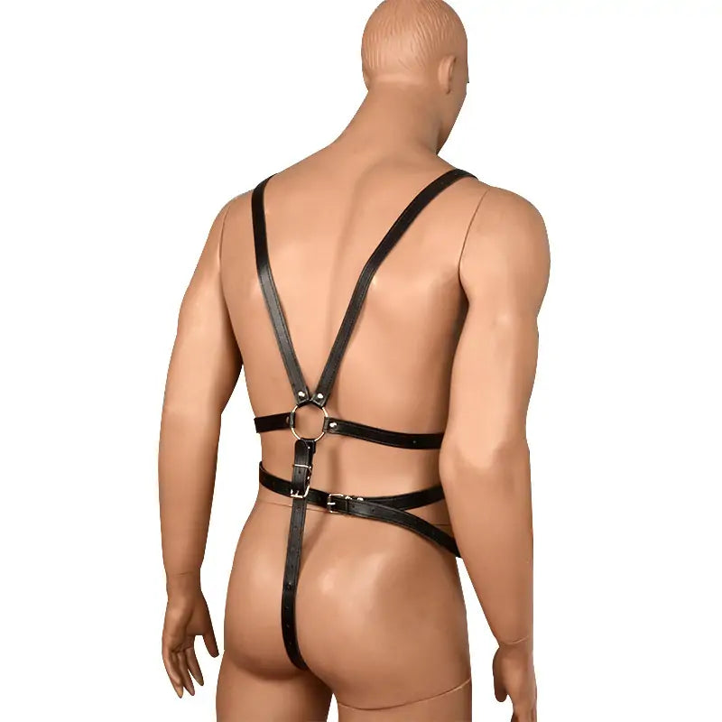 BDSM Adjustable PU Studded Chastity Belt