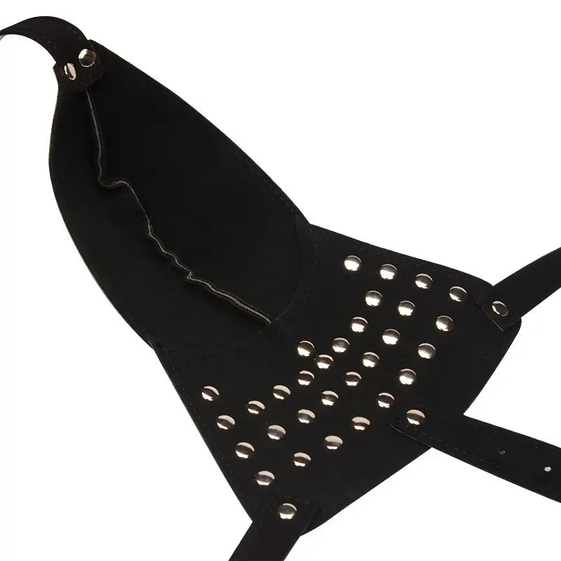 BDSM Adjustable PU Studded Chastity Belt