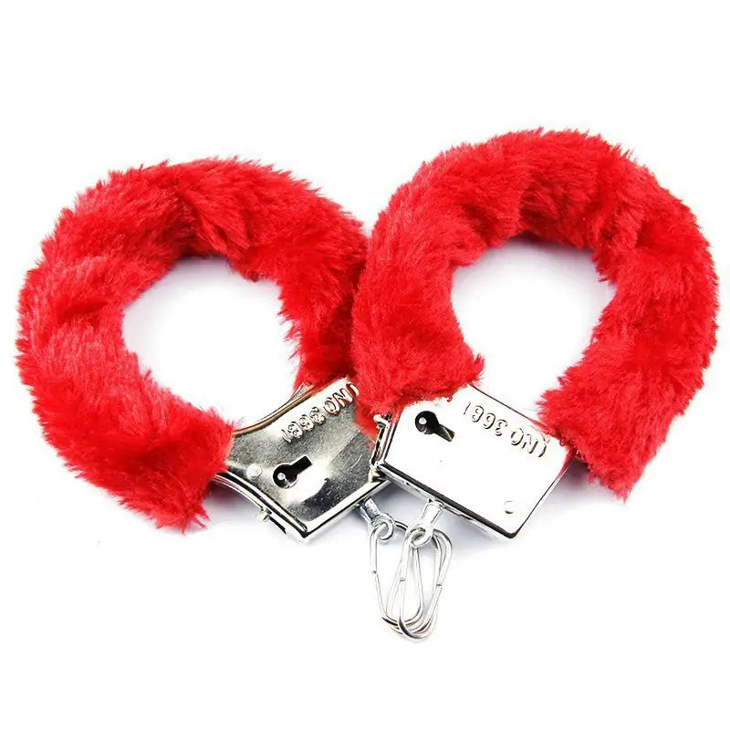 BDSM Fuzz Handcuff Locking Restraint Set