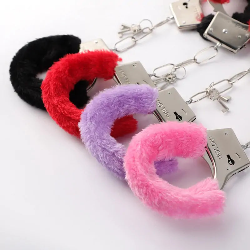 BDSM Fuzz Handcuff Locking Restraint Set