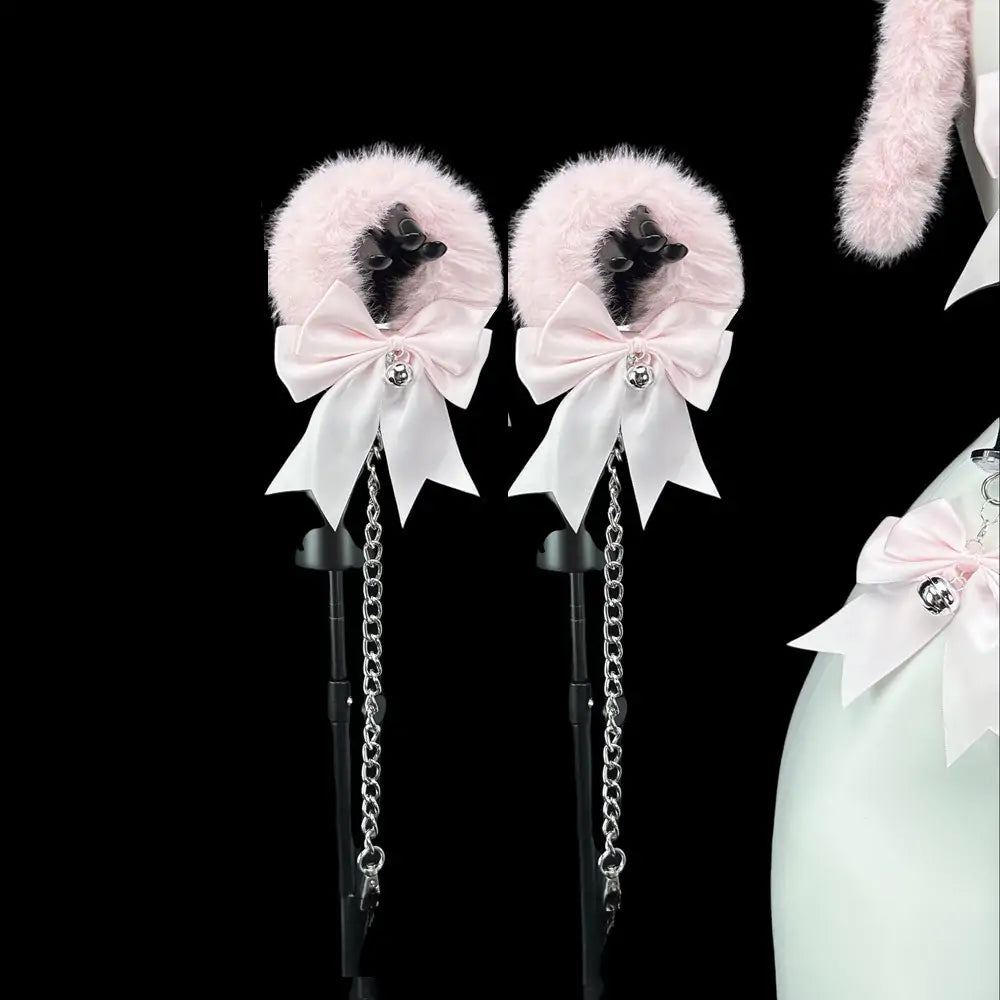 BDSM Fuzzy Handcuff Set with Bow