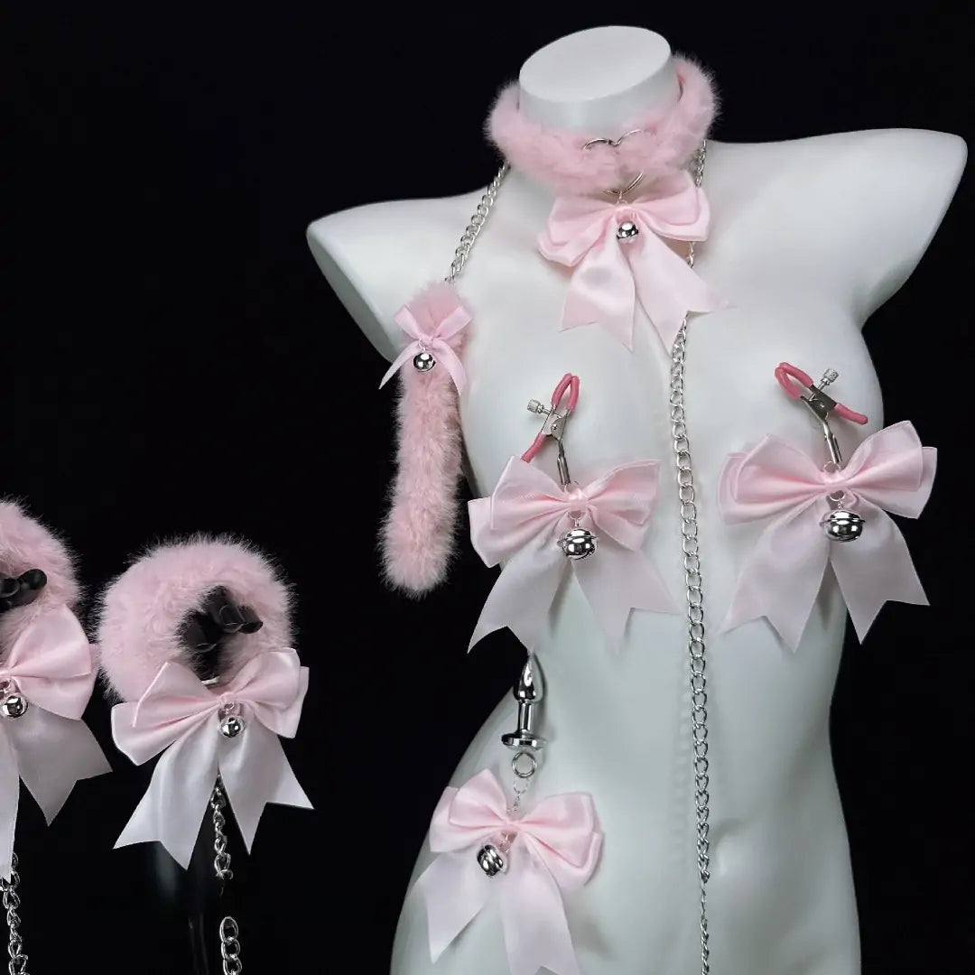 BDSM Fuzzy Handcuff Set with Bow