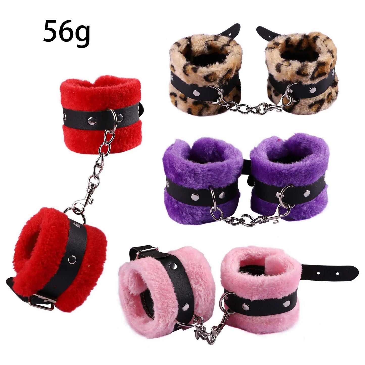 BDSM Fuzzy Handcuff with Chain