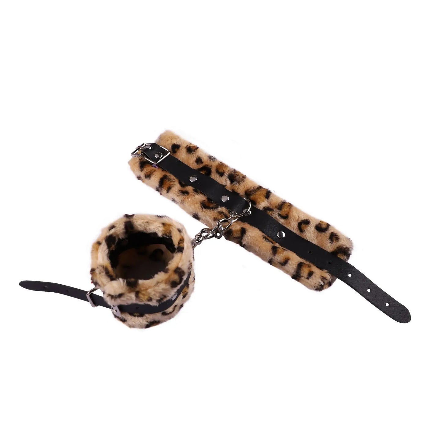 BDSM Fuzzy Handcuff with Chain
