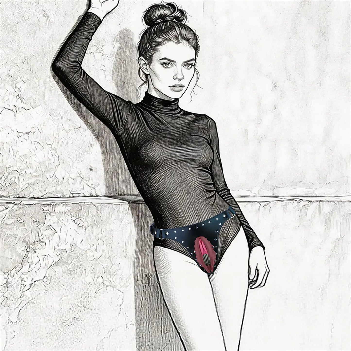 BDSM PU Leather Lingerie Set – Women's Roleplay