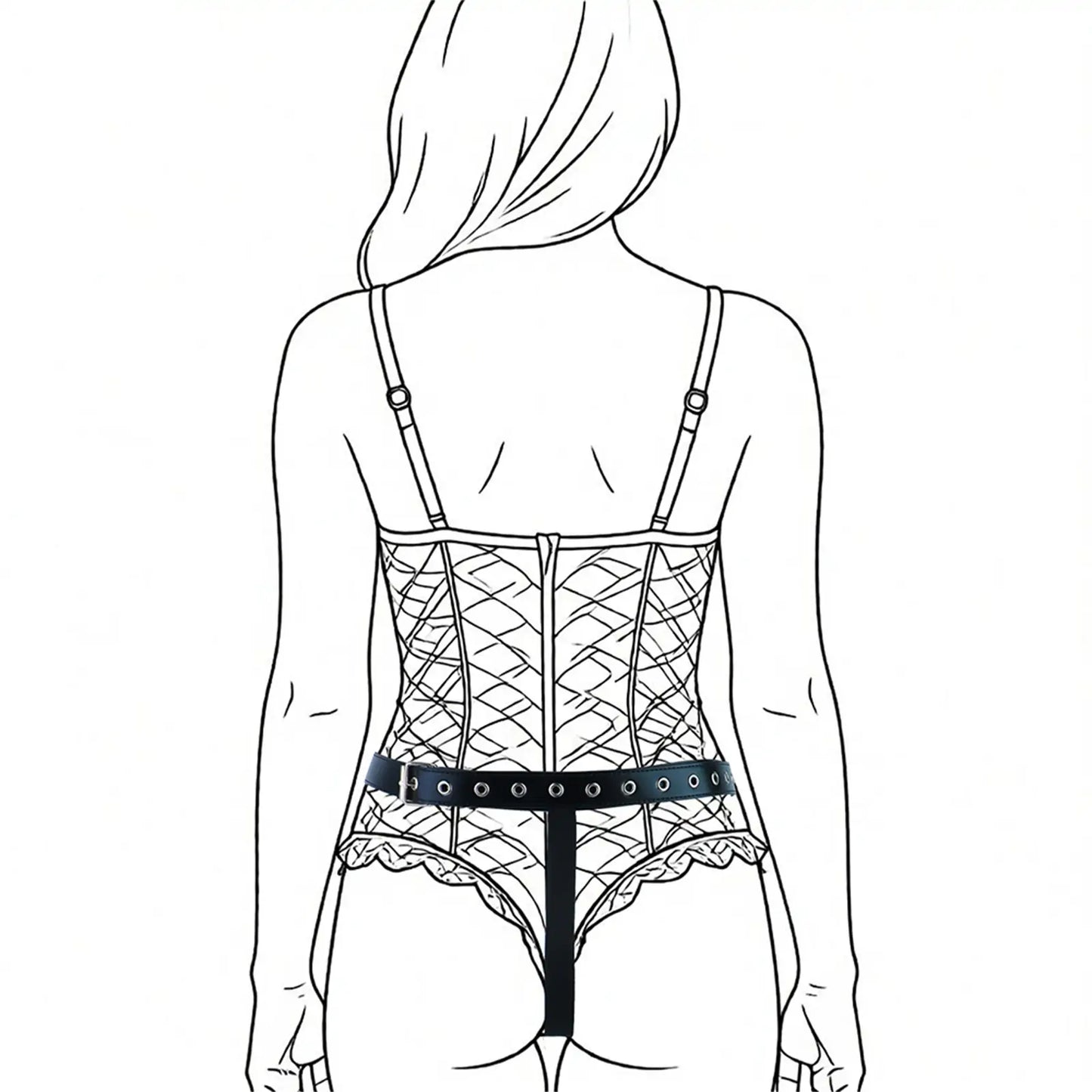 BDSM PU Leather Lingerie Set – Women's Roleplay