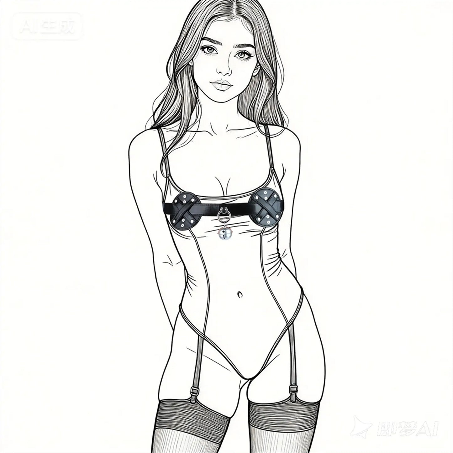 BDSM PU Leather Lingerie Set – Women's Roleplay