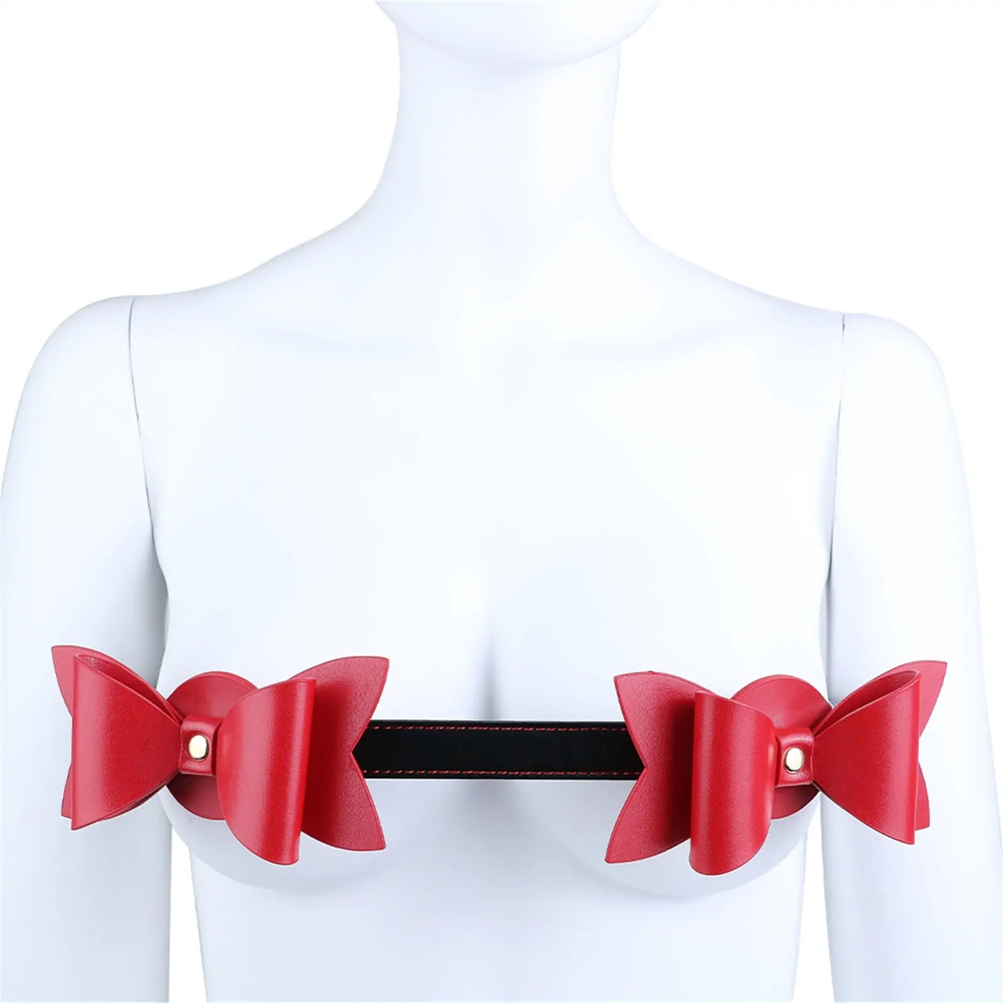 BDSM Spiked Leather Bra – Christmas Theme