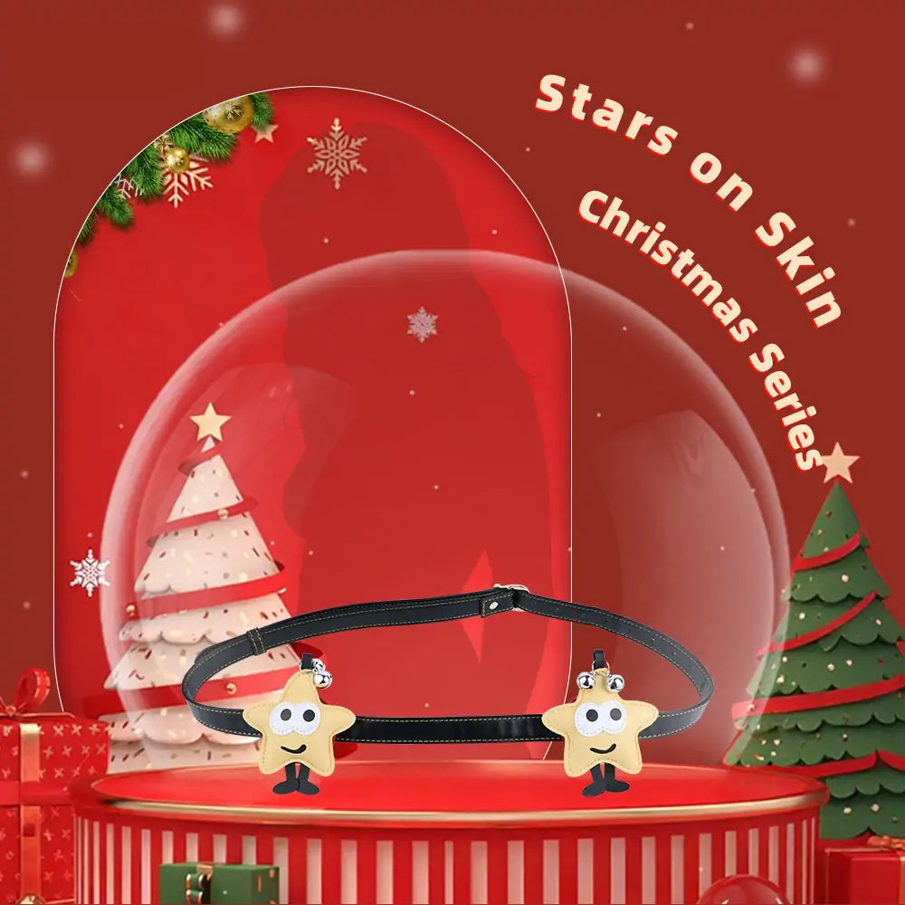 BDSM Spiked Leather Bra – Christmas Theme