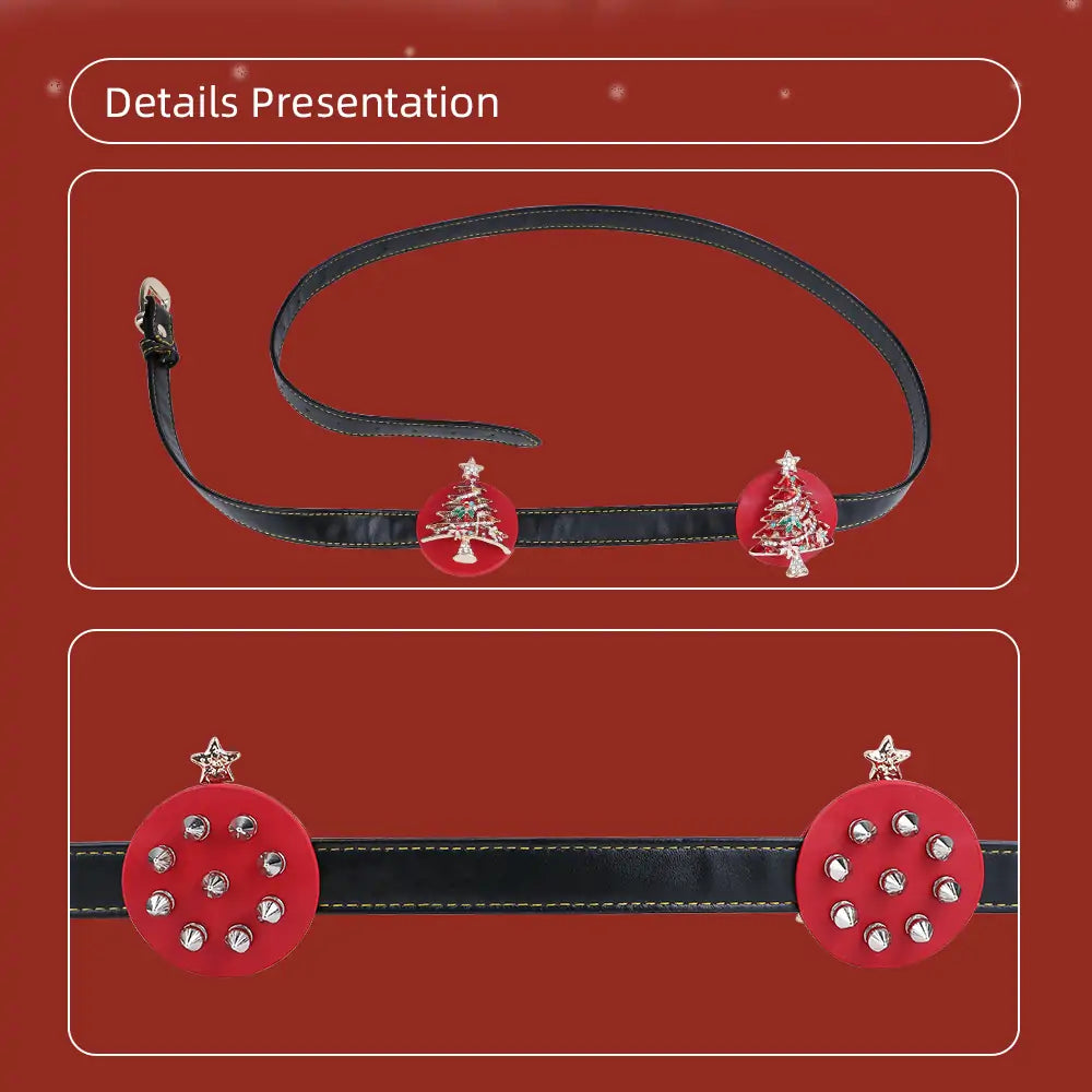 BDSM Spiked Leather Bra – Christmas Theme