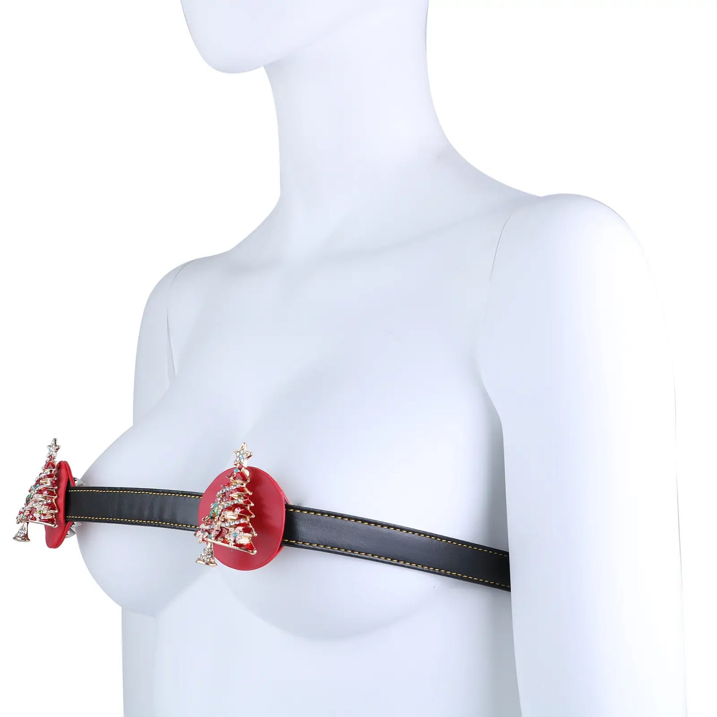 BDSM Spiked Leather Bra – Christmas Theme