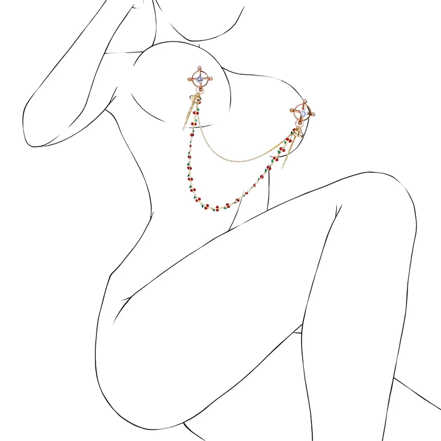 BDSM Stainless Steel Chain Nipple Clips