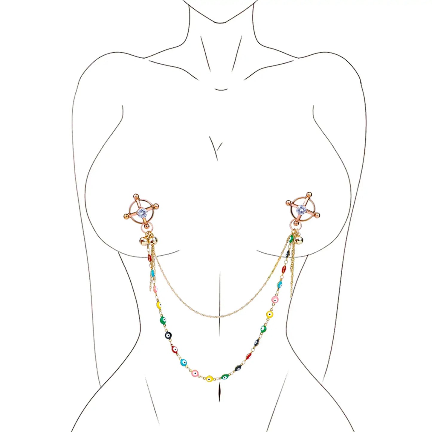 BDSM Stainless Steel Chain Nipple Clips