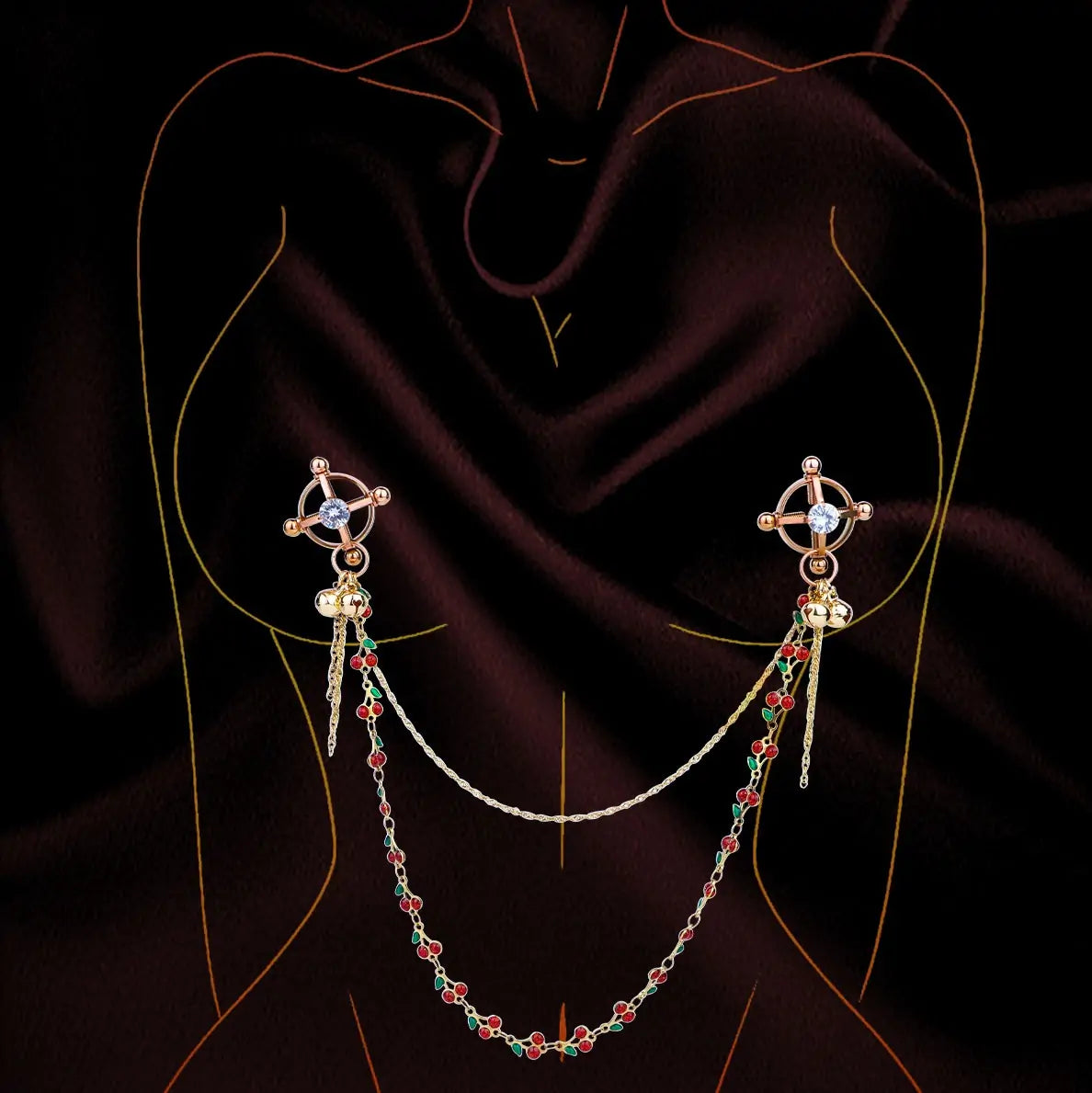 BDSM Stainless Steel Chain Nipple Clips