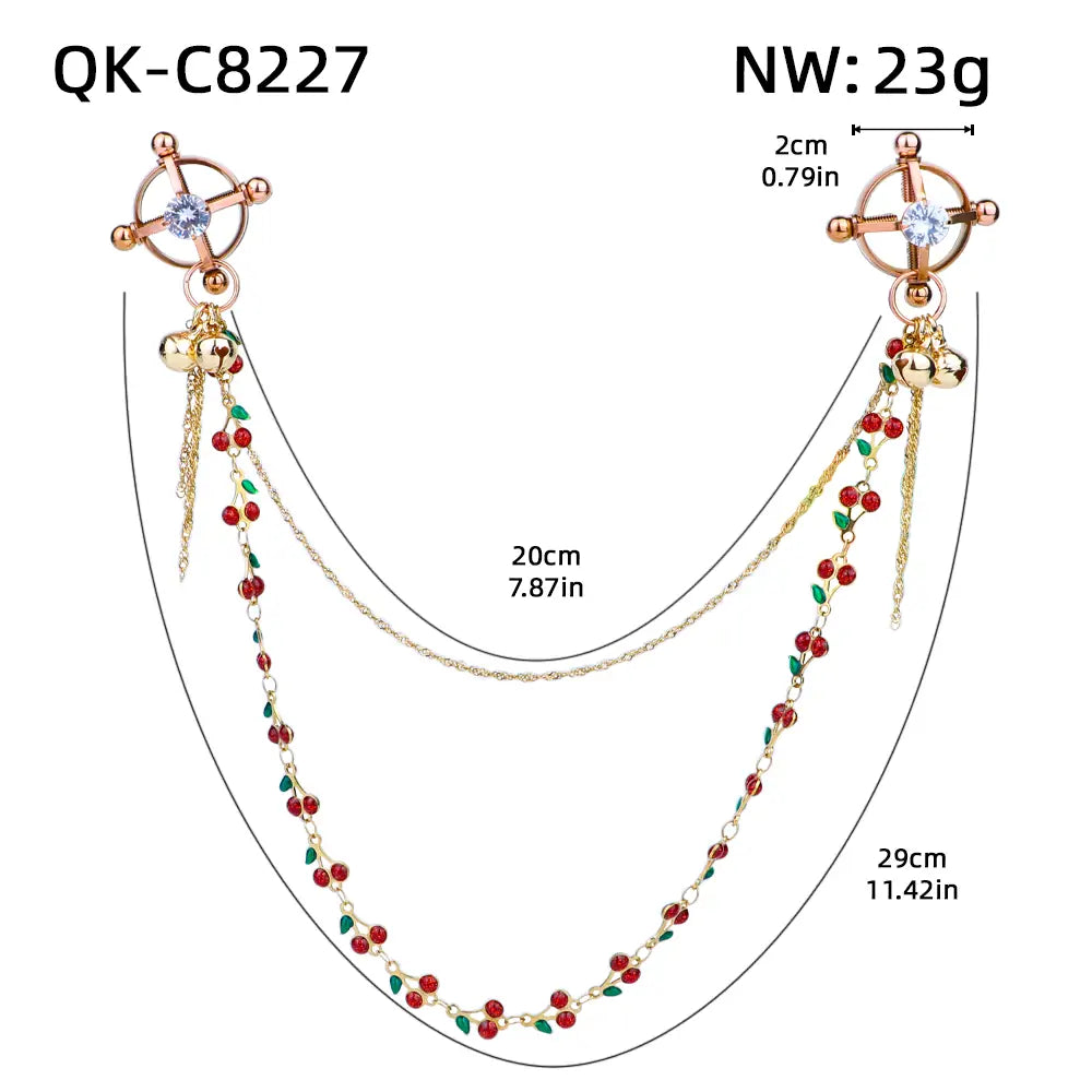 BDSM Stainless Steel Chain Nipple Clips